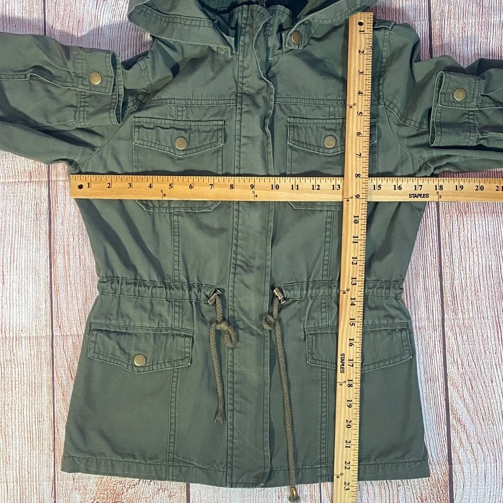 Chocolate Utility Jacket Olive Green Womens S Hooded - Picture 10 of 11